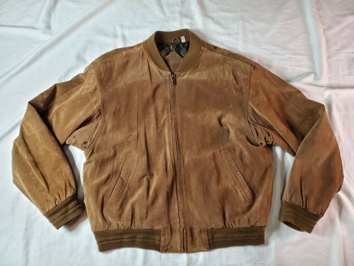 ROUNDTREE & YORKE MEN'S SOFT LEATHER SUEDE FULL ZIP JACKET ROUNDTREE & YORKE MEN'S SOFT LEATHER SUEDE FULL ZIP JACKET