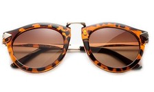 Retro Horned Rim Round Vintage Classic Stylish Sunglasses