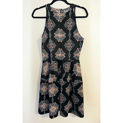 mossimo halter dress EUC Patterned Fit and Flare | A Line Sleeveless Maximalist Machine Cool iron