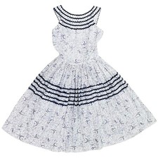 Vintage 50s 60s Purple Novelty Print Swing Tea Pinup Circle Dress XS