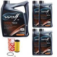 MotoröL Set Wolf Extendtech HM 5W40 9 Liter + ÖLfilter FüR BMW 5Er E60 X5 7Er