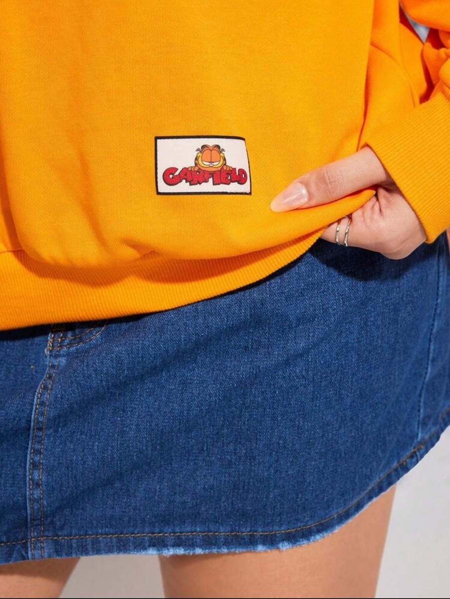 Garfield Kids draagbare deken | Oversized fleecedekenhoodie voor kinderen in oranje | Luie Tabby Cat Face Unisex trui met capuchon Loungewear | Merchandisecadeau voor animatiefilms
