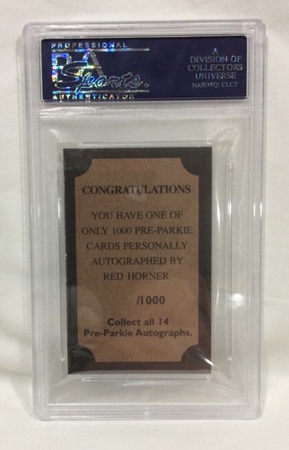 2001 Parkhurst Red Horner Pre Parkie Auto PSA autografo slabbrato - Foto 2 di 3