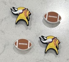 Minnesota Vikings Football Themed 4- Pack NFL Shoe Charms for Crocs