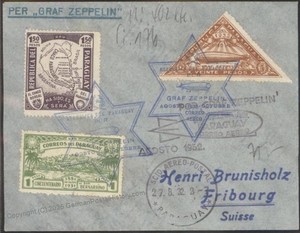 Paraguay 1932 Graf Zeppelin 5th SAF Flight Mi274F Switzerland Germany Cov 113742