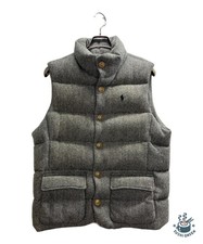 POLO RALPH LAUREN Herringbone Down Vest Size: S Gray Men