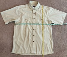 Patagonia Men's Small Island Hopper Vented Green Micro Check Short Sleeve Shirt