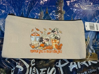 Disney Mickey And Minnie Pumpkin Spice And Everything Nice Small Pouch  New