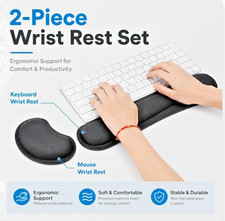 Keyboard Mouse Wrist Rest Set Memory Foam Gel Support Ergonomic Cushion