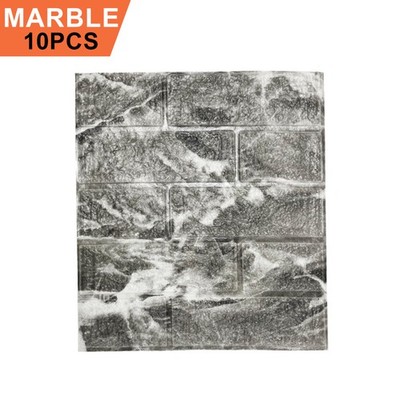 10/20pc 3D Tile Brick Wall Sticker Self-adhesive Waterproof Foam Panel Wallpaper