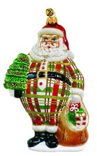 JingleNog - Nikolas Flakius Plaid Ornament - 80503