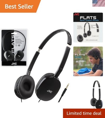 FLATS Lightweight Foldable Headband Headphones - Exceptional Sound in Black