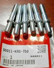 HONDA CR250 CR 250 ENGINE CYLINDER HEAD STUDS x6, 1997-2001, 90011-KR8-750
