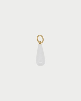 Charm Tropfen Jade White RUE DES MILLE Charmbar 925 Silber vergoldet CB-CN 38