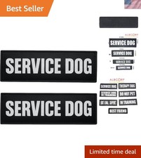 Reflective Service Dog Patches with Hook Backing for Service Animal Vests /Ha...