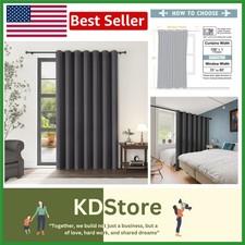 Dark Grey Room Divider Curtain 84-Inch for Privacy Light Control