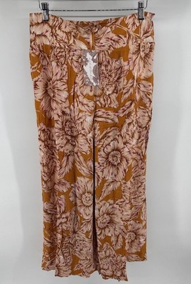 Band of the Free Arizona Gold Blush Pink Wide Leg High Rise Pants L NWT