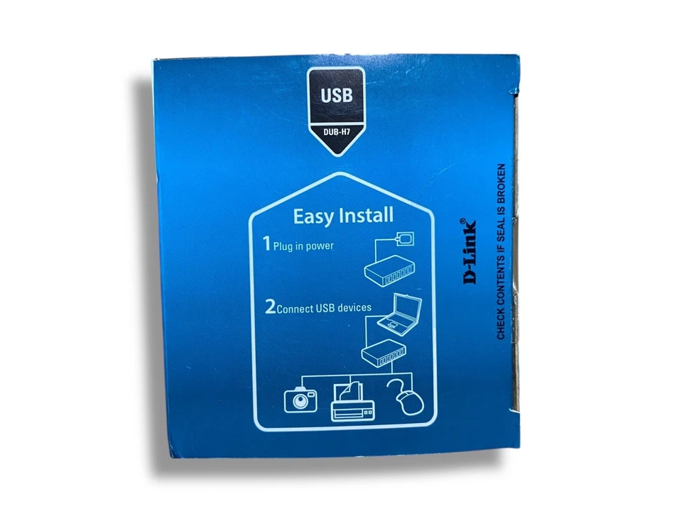 D-Link DUB-H7 Hi-Speed USB 2.0 7-Port Hub - Black - Image 2 of 4