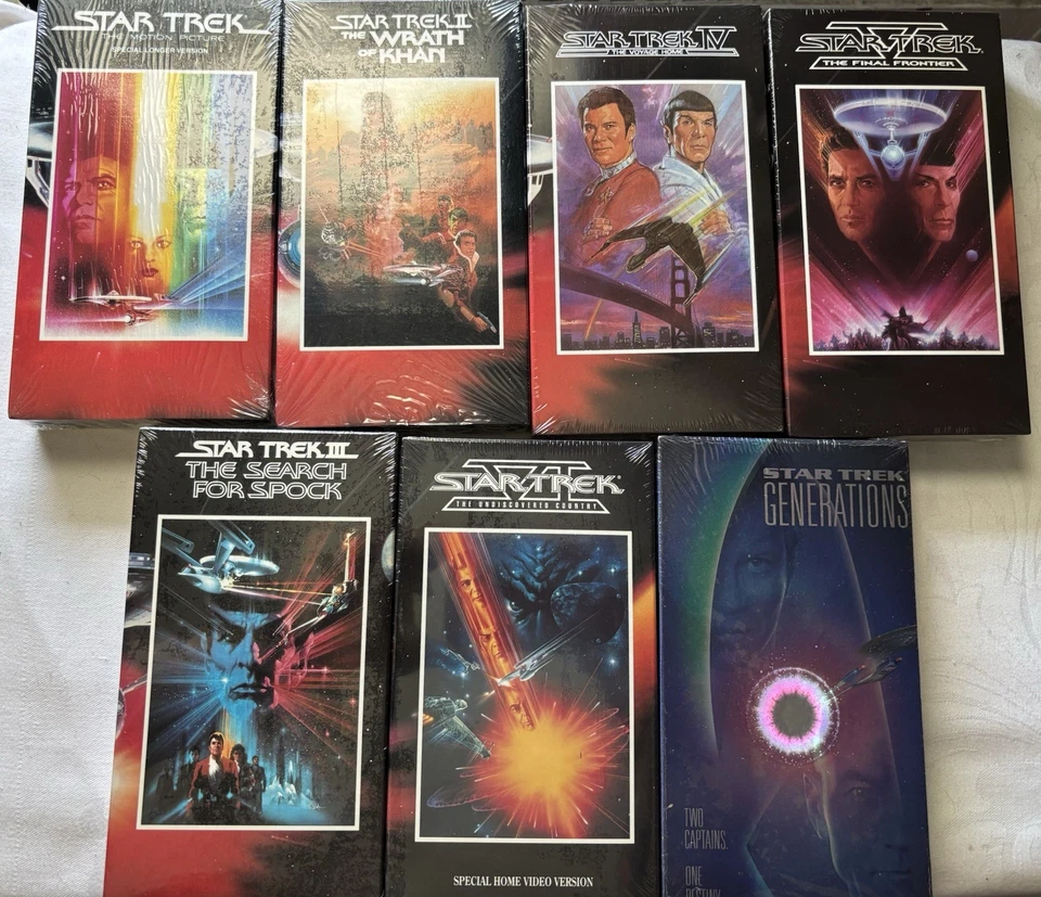 STAR TREK MOVIES 1- 6 & GENERATIONS 1996 Box Set 7-VHS Tapes - Image 4 of 4