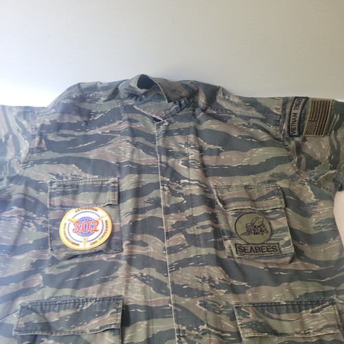 Vintage 1968 Vietnam Army Jacket SEABEES Size EXTRA LARGE Vietnam Era
