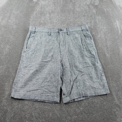Maine New England Shorts Herren W32 grau blau Leinenmischung Küste Maritim Sommer