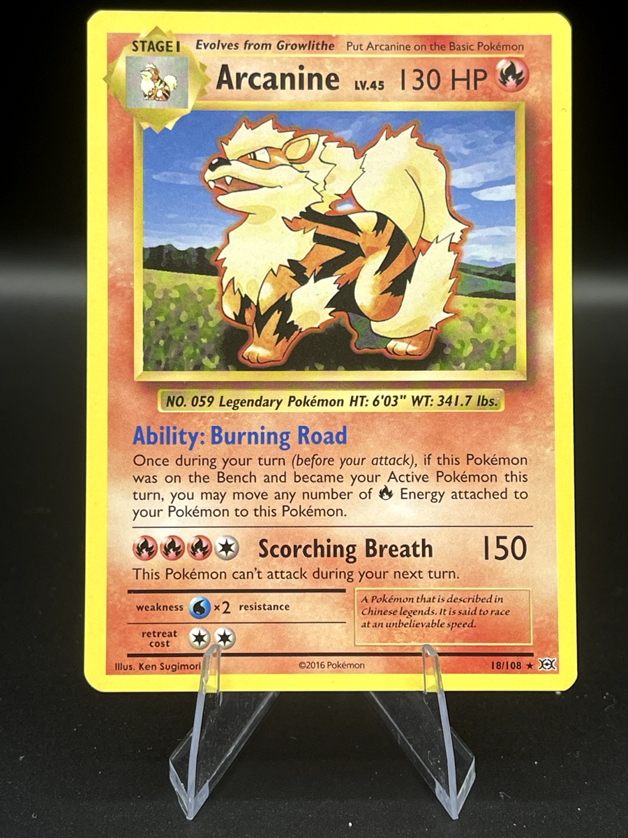 NM) Arcanine 18/108 Rare XY Evolutions Pokemon TCG Card 319a-41