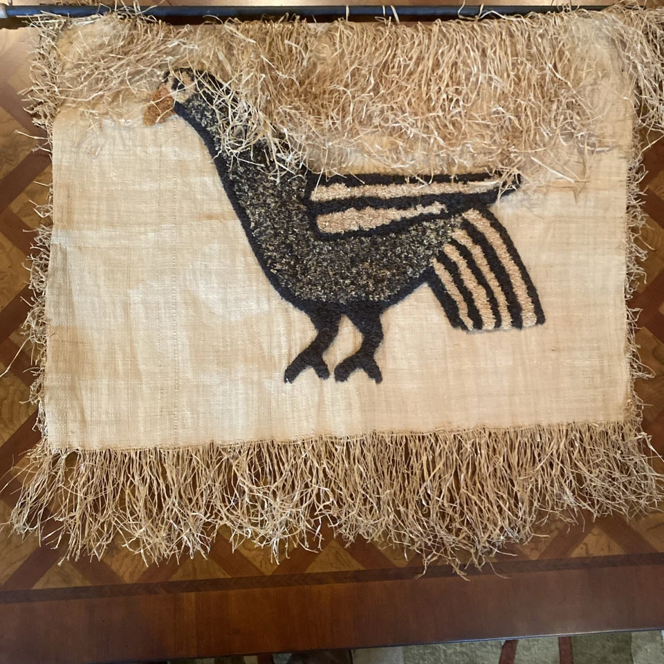 "Panel colgante de pared tejido africano vintage arte tribal artesanal 24""x 26""" Foto 2 de 4
