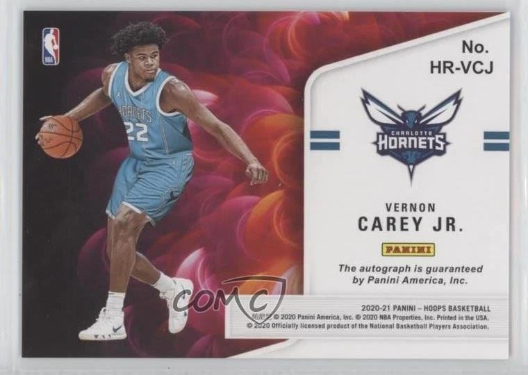 2020-21 Panini NBA Hoops Hot Signatures Rookies Vernon Carey Jr #HR-VCJ Auto RC - Image 2 of 2