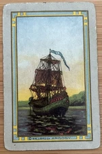 1 SWAP PLAYING CARDS - VINTAGE US NARROW NAMED SHIPS BOATS WATER  Argosy