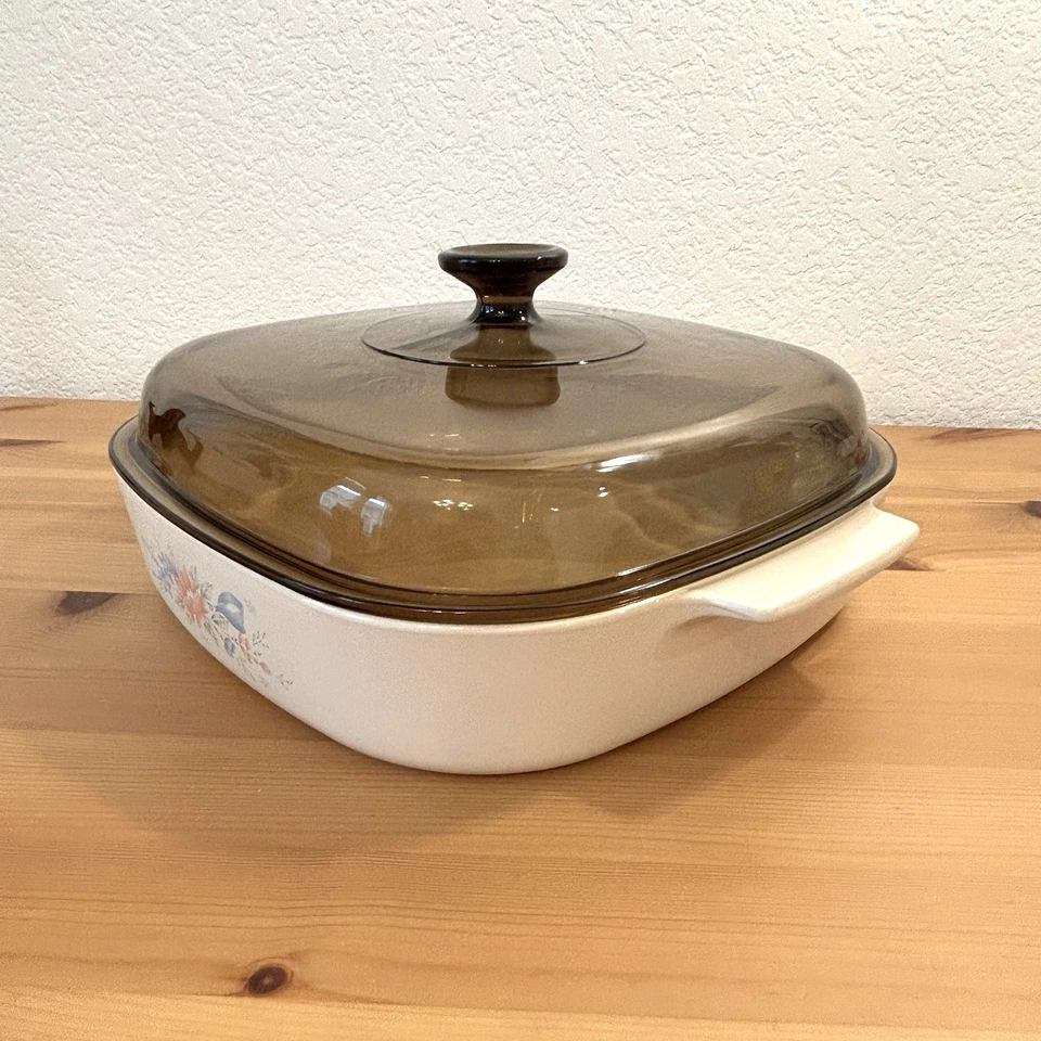 SYMPHONY CORNING WARE CASSEROLE 2.5L A-10-B Pyrex A12C Amber Lid NEW Vtg - Image 3 of 4