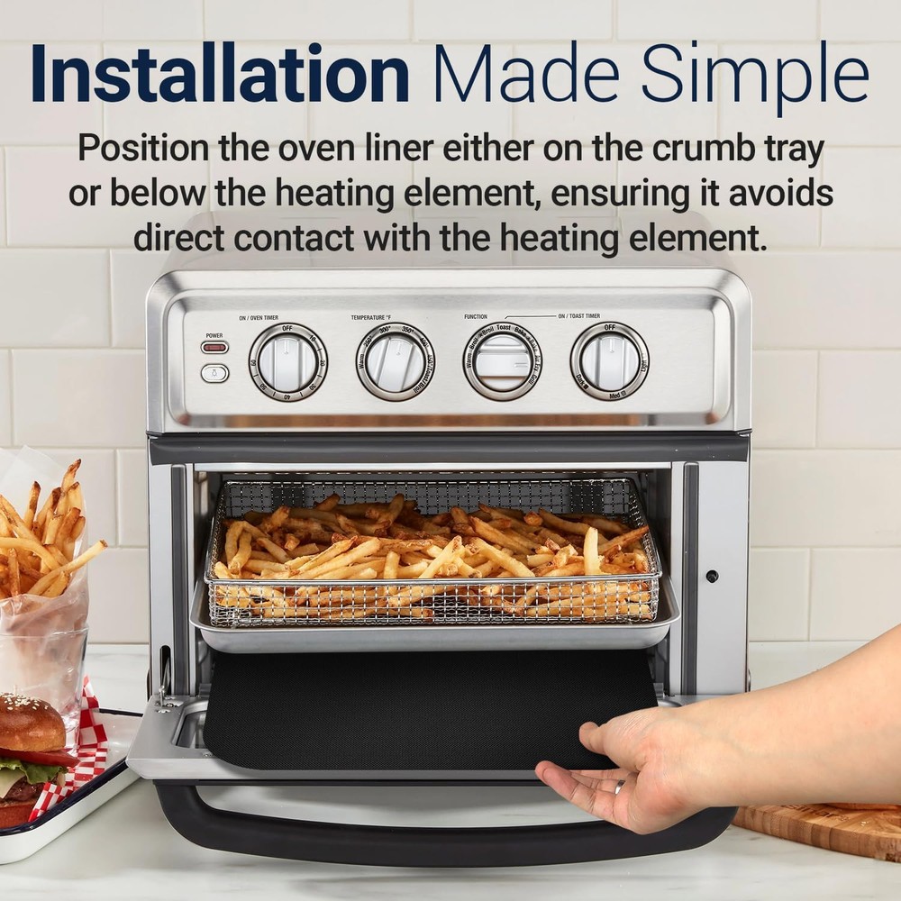 4-Pack Reusable Non-Stick 12x12 Black Air Fryer Oven Liners