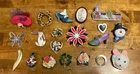 Vintage Brooch Pin Lot Of 20 Rhinestone Costume 2 Singed Estate Jewelry
