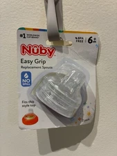 NEW Nuby Easy Grip 2-Pack Replacement Spouts, 6M+
