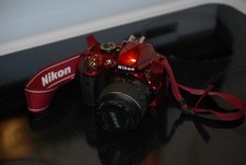 Nikon D D3300 24.2MP Digital SLR Camera - Red - Shutter Count ONLY 253