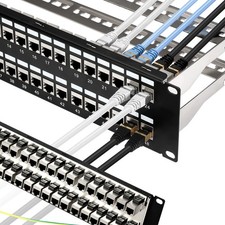 Rapink Patch Panel 48 Port Cat6A with Inline Keystone 10G 48Port, Gold