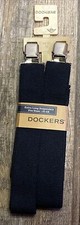 NWT Dockers Extra Long Adjustable Suspenders Fits Sizes 1X-3X Black Metal Clips