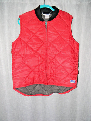 VTG Big Smith Vest Mens Full Zip Red Quilted Puffer Workwear 1990s  Grunge