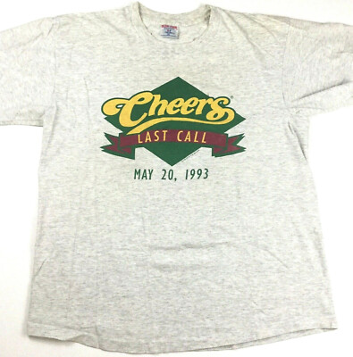 Vtg 90s Cheers Last Call T-Shirt May 1993 Sitcom TV Logo Retro Single Stitch XL