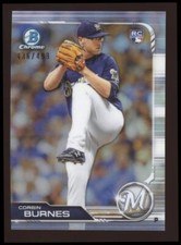 2019 Bowman Chrome Corbin Burnes #436/499 Refractor Rookie #32 RC Baseball Card. rookie card picture