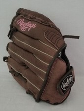 Rawlings FP115 Girls Youth 11 1/2 Fast Pitch Softball Glove Left Hand Brown Pink