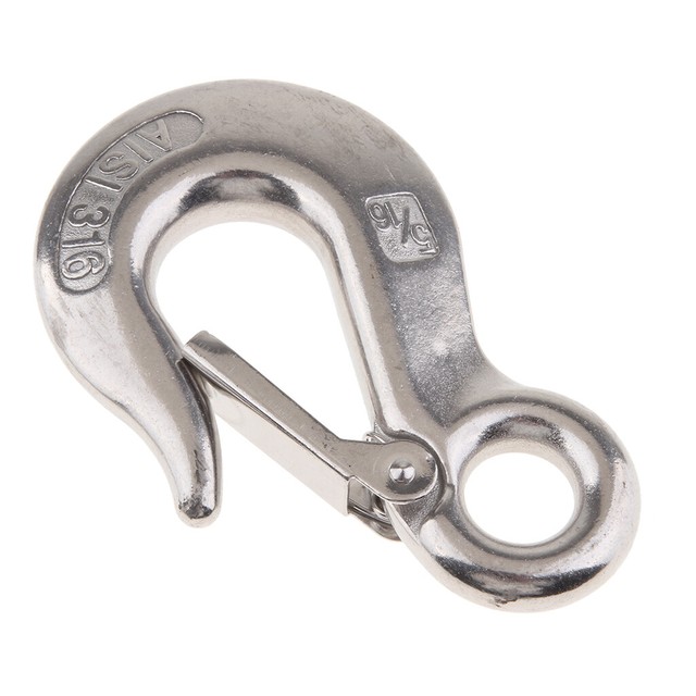 Stainless Steel 316 Clevis Slip Hook with Safety Latch 5/16" Marine