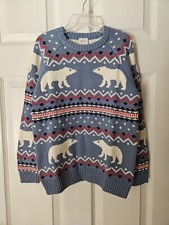 NWT HANNA ANDERSSON POLAR BEAR HOLIDAY FAIR ISLE SWEATER 120 6 7 68