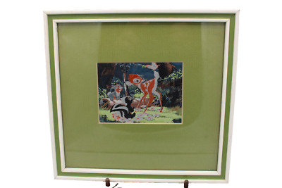Vintage  Cash's  Framed & w/Glass Woven Silk  Picture  Bambi
