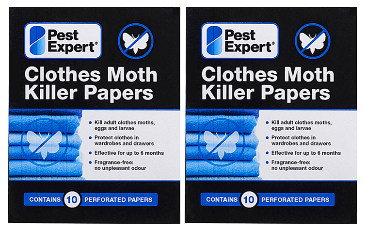 Pest Expert® Clothes Moth Killer Strips Papers (Twinpack) X2