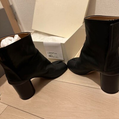 Maison Margiela Tabi Boots 20AW Black Leather Split Toe Ankle