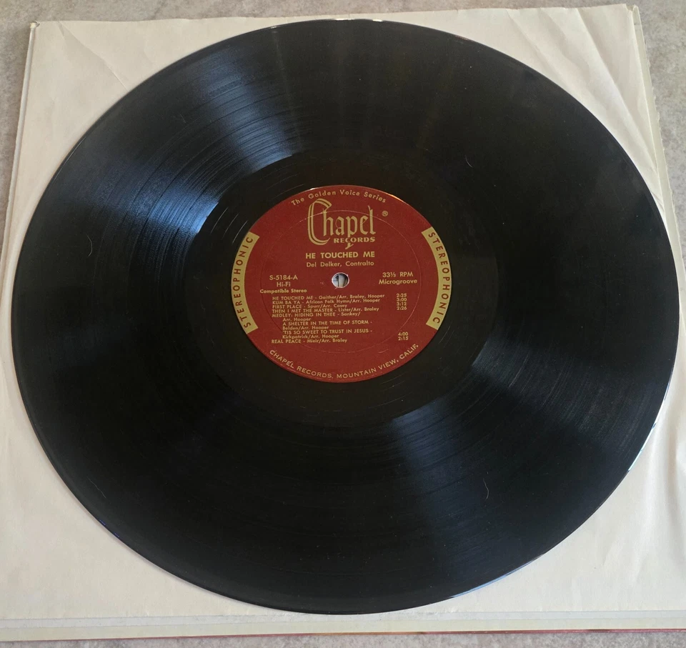 DEL DELKER HE TOUCHED ME CHAPEL RECORDS S5184 VINYL LP Spiritual Record - Image 3 of 4