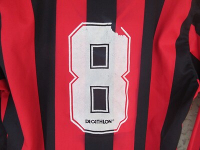 Maillot AC Milan Lotto Années 90 – Domicile Rouge Et Noir, N°8, Taille S