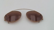 Vintage Calvin Klein 150C Bronze Oval Italy Metal Clips Sunglasses