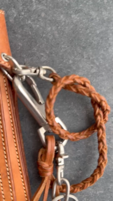 Red Moon Leather Wallet With Braided Leather Wallet Chain JAPAN