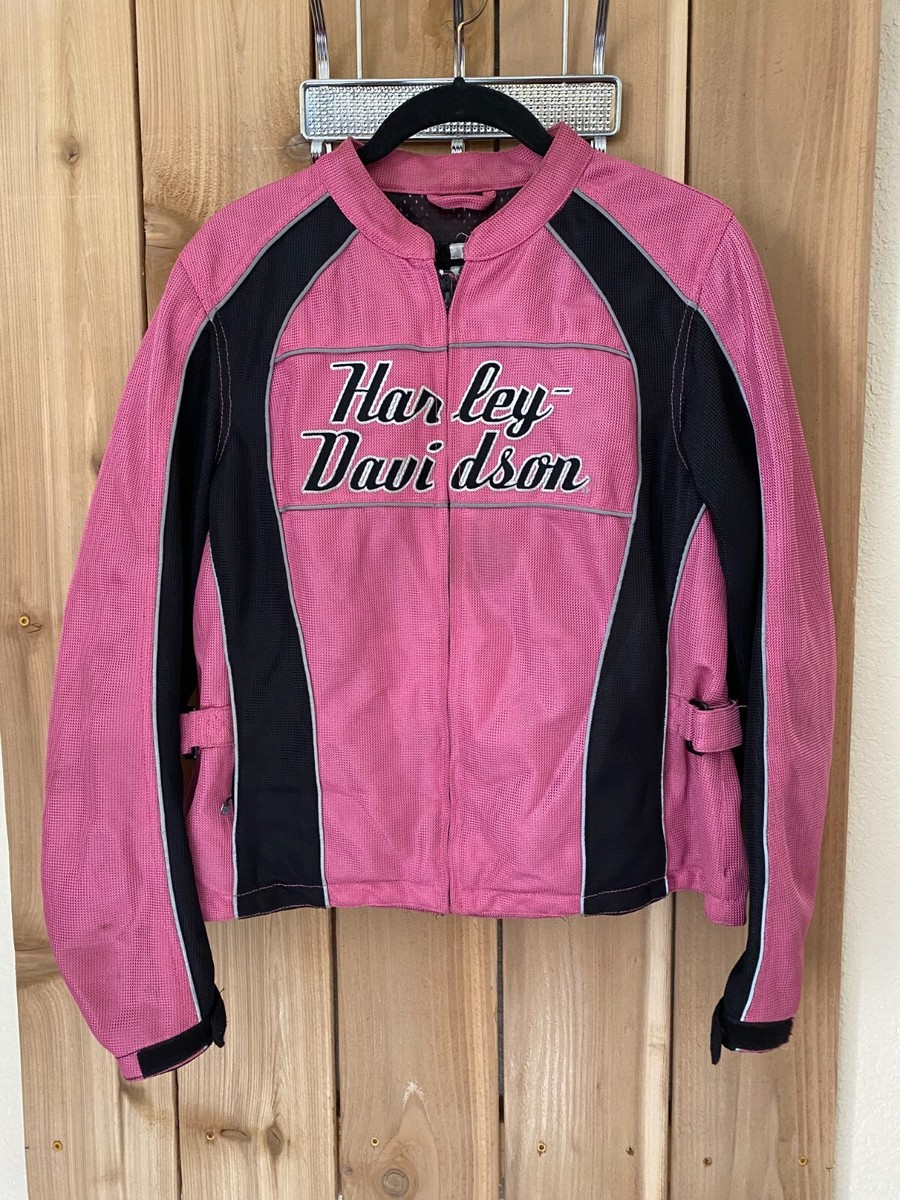 Harley Davidson Pink & Black Riding Jacket Womens Size M | eBay